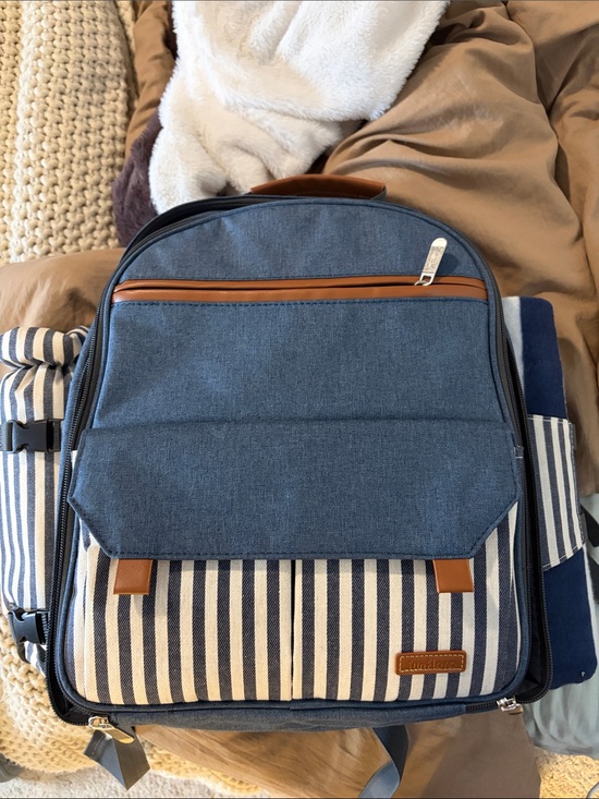 sunflora Other - Sunflora blue and white striped picnic backpack.